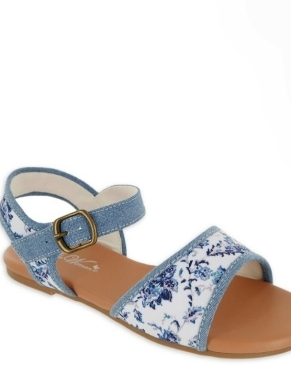 The Pioneer Woman Blue Floral Denim-Trim Kids Sandals